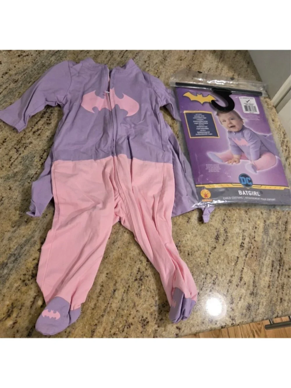 New! Batgirl Costume with Cape Size 0-6 months Pink Purple
